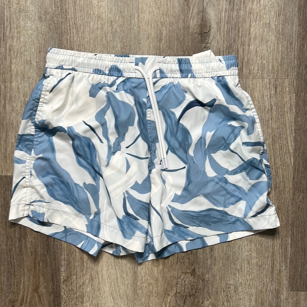 Light Blue and white Abercrombie and Fitch swim trunks. Size small